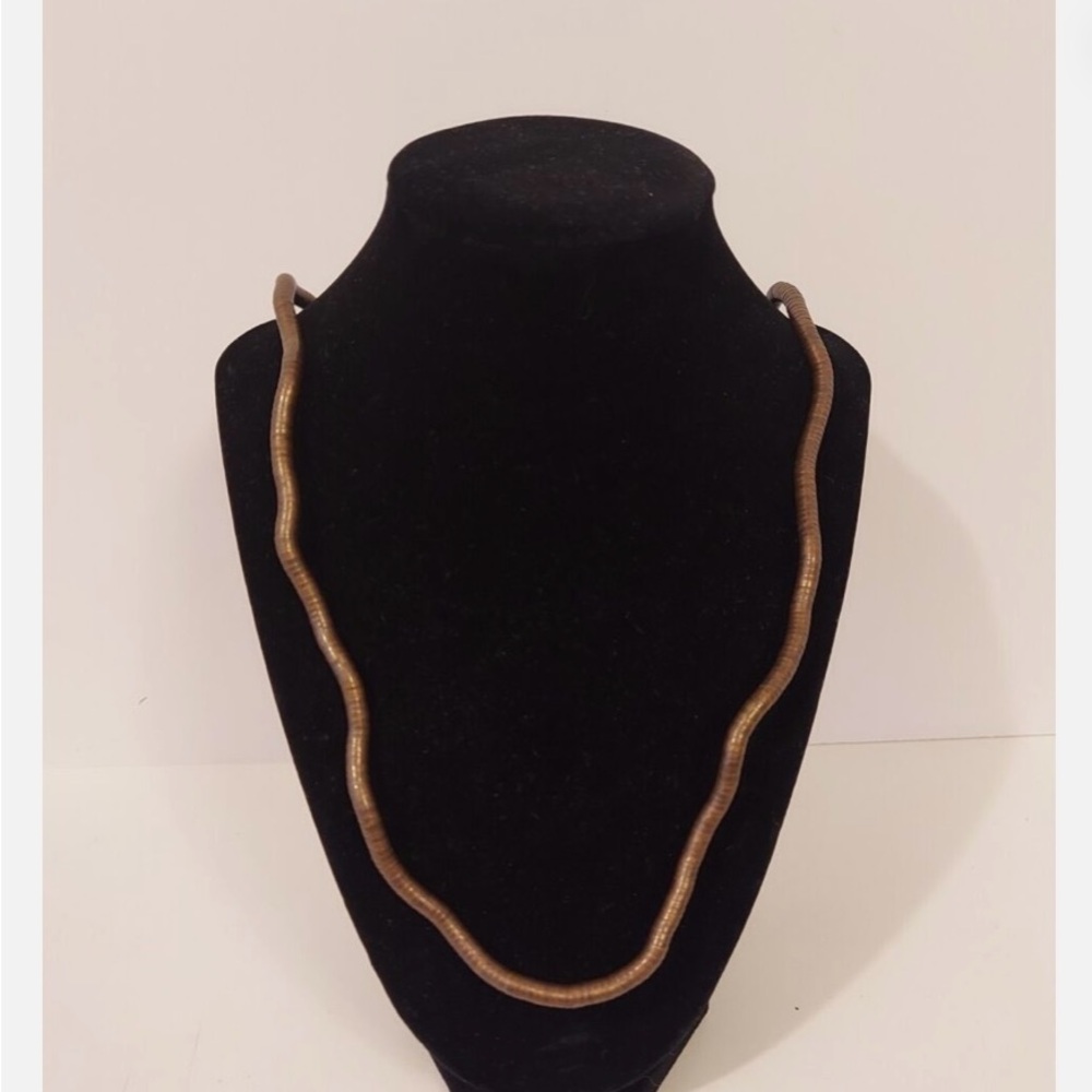 Vintage Brutalist Copper Flexible Segmented Jewelry Necklace Or Bracelet